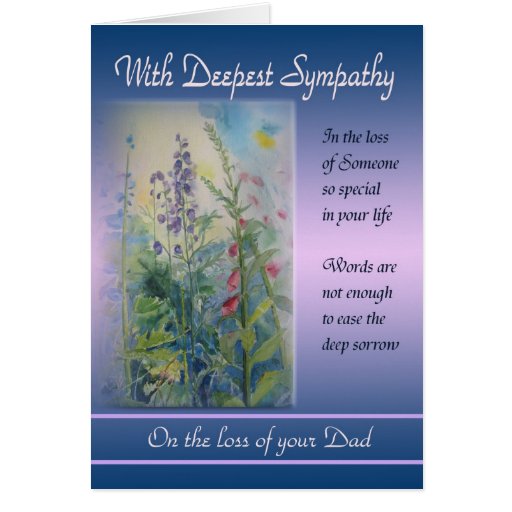 Loss of Dad - With Deepest Sympathy Card | Zazzle