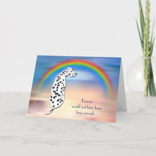 Loss of Dalmatian Rainbow Sympathy Condolence Card