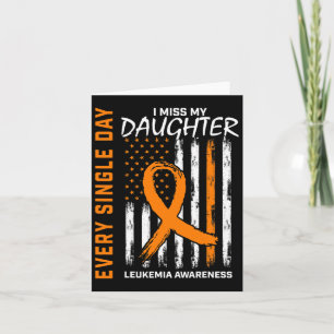 Loss Of Daughter Leukemia Awareness American Flag Card