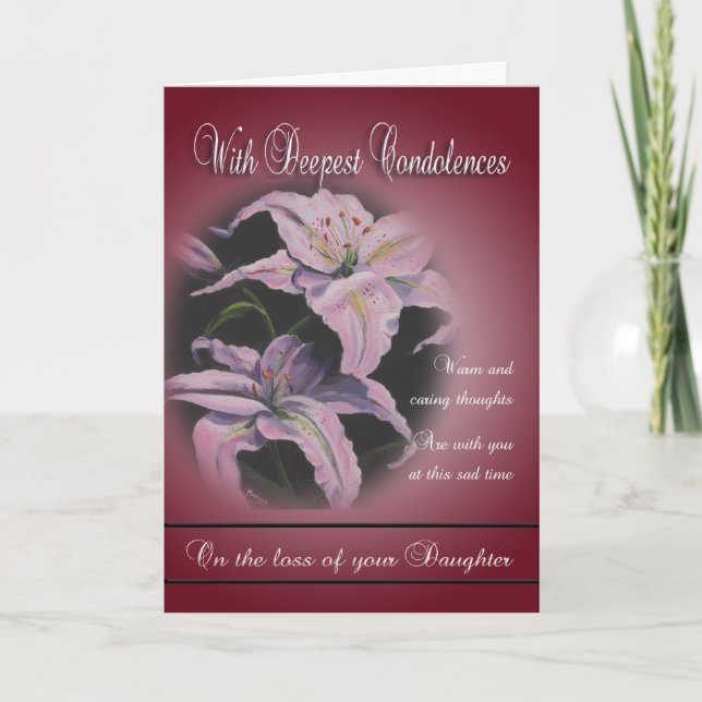 Loss of Daughter - With Deepest Condolences Card (Front)