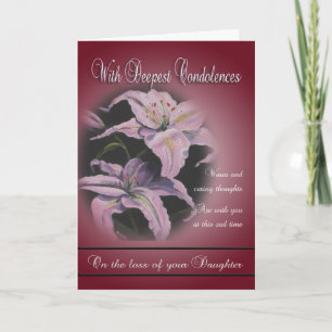 Loss of Daughter - With Deepest Condolences Card