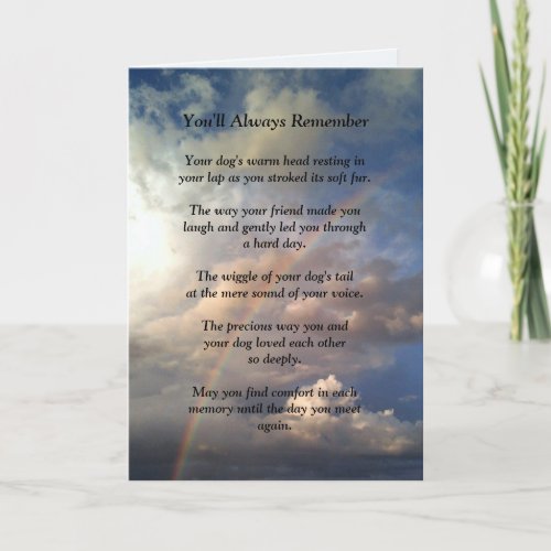 Loss of Dog Sympathy Card