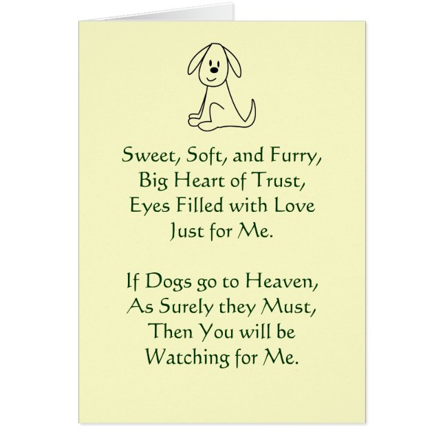 Loss of Dog Sympathy Cards (Front)