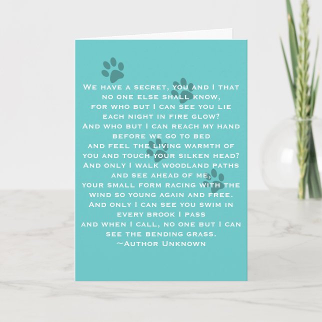 Loss of Dog-Sympathy+Poem Card (Front)