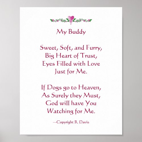 Loss of Dog Sympathy Poster