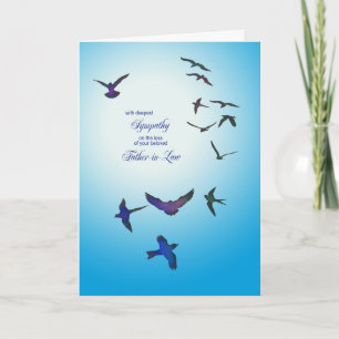 Loss of Father-in-law, sympathy card, flying birds Card