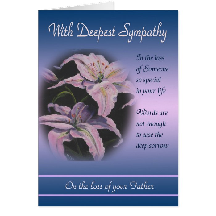 Loss of Father - With Deepest Sympathy Card | Zazzle