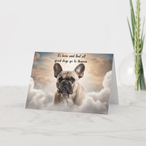 Loss of French Bulldog Heaven Sympathy Holiday Card