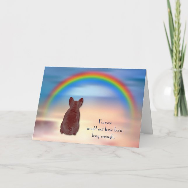 Loss of French Bulldog Rainbow Sympathy Card (Front)