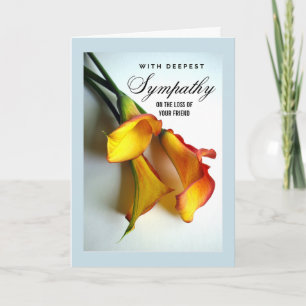 Loss of Friend Sympathy Calla Lilies Card