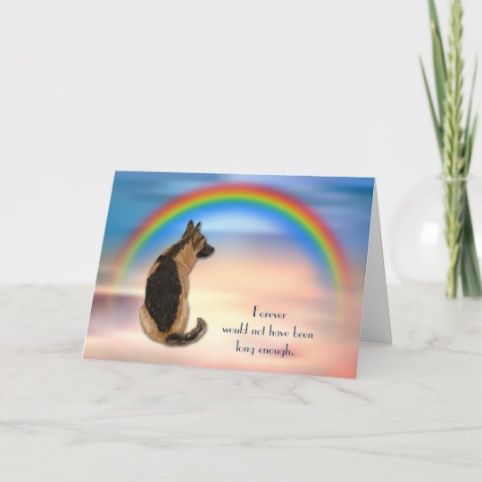 Loss of German Shepherd Dog Rainbow Sympathy Card | Zazzle.com