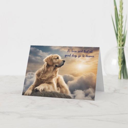 Loss of Golden Retriever Dog Heaven Sympathy Card