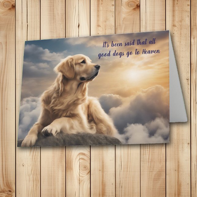 Loss of Golden Retriever Dog Heaven Sympathy Card (Creator Uploaded)