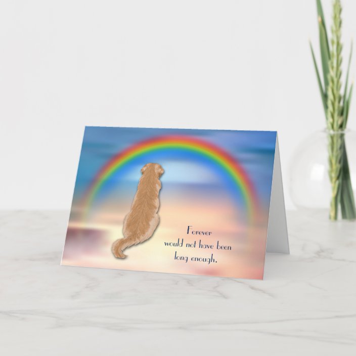 Loss of Golden Retriever Rainbow Sympathy Card | Zazzle.com