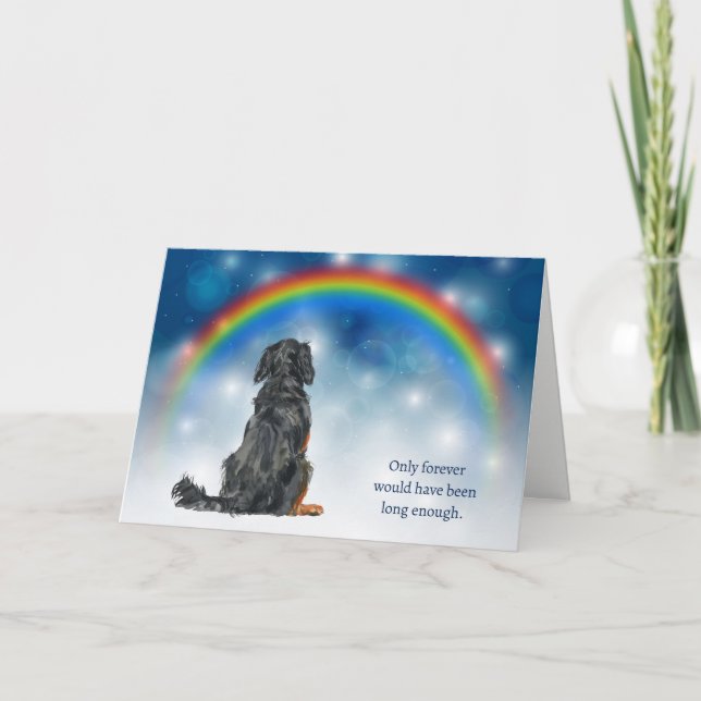 Loss of Gordon Setter Dog Night Lights Sympathy Holiday Card (Front)