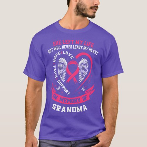 Loss of Grandmother Gifts Breast Cancer Awareness  T_Shirt