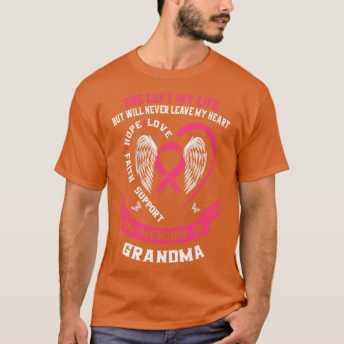 Loss of Grandmother Gifts Breast Cancer Awareness  T_Shirt