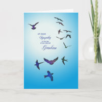 Loss of grandson, sympathy card, flying birds