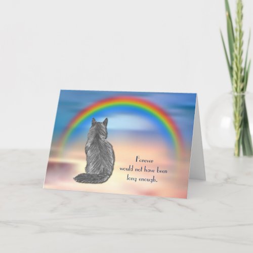 Loss of Gray Cat Rainbow Sympathy Card