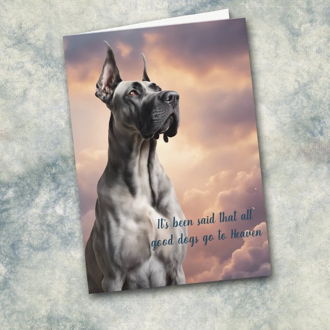 Loss of Gray Great Dane Dog Heaven Sympathy Card (Creator Uploaded)