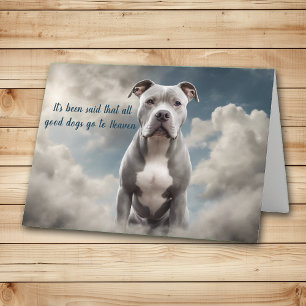 Loss of Gray Pitbull Dog Heaven Sympathy Holiday Card