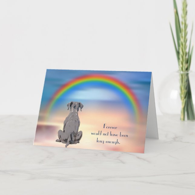 Loss of Gray Staffordshire Terrier Rainbow Holiday Card (Front)