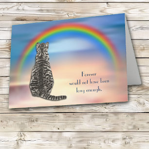 Loss of Gray Tabby Cat Rainbow Sympathy Card