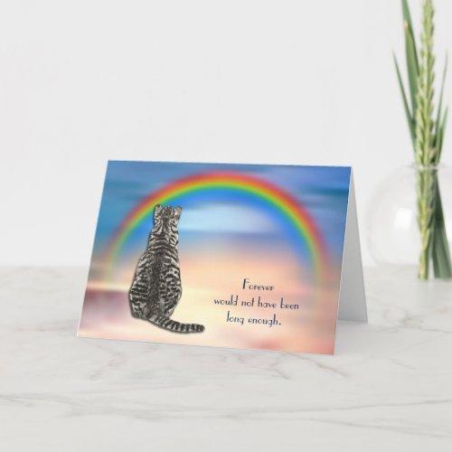 Loss of Gray Tabby Cat Rainbow Sympathy Card
