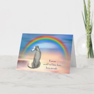 Loss of Gray Whippet Dog Rainbow Sympathy Card