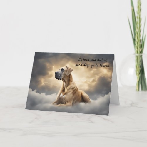 Loss of Great Dane Dog Heaven Sympathy Holiday Card
