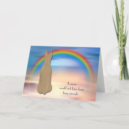 Loss of Great Dane Dog Rainbow Sympathy Card