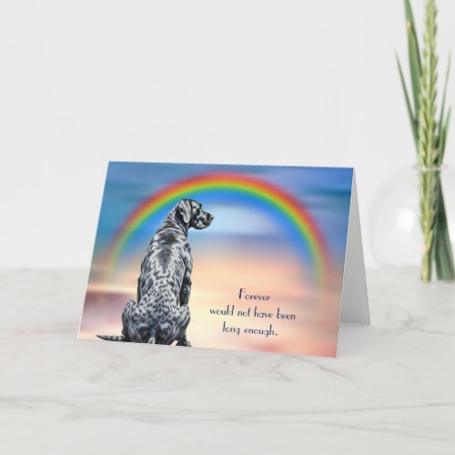 Loss of Great Dane Dog Rainbow Sympathy Card