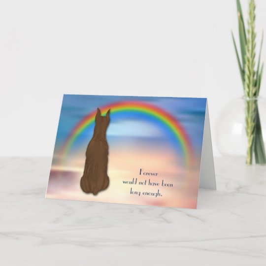 Loss of Great Dane Dog Rainbow Sympathy Card | Zazzle.com