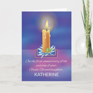 Loss of Great Granddaughter First Anniversary Card