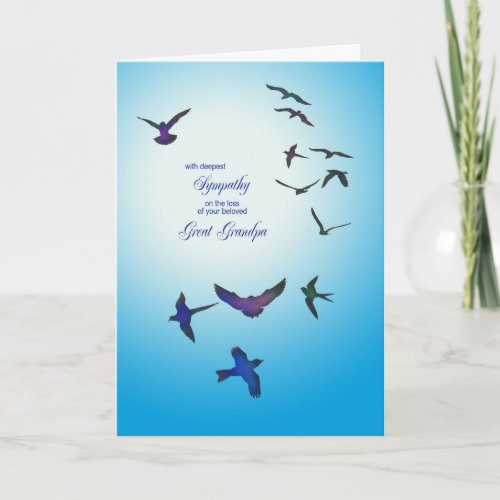 Loss of Great Grandpa sympathy card flying birds Card