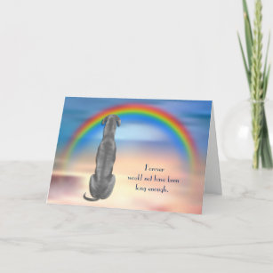 Loss of Greyhound Dog Rainbow Sympathy Card