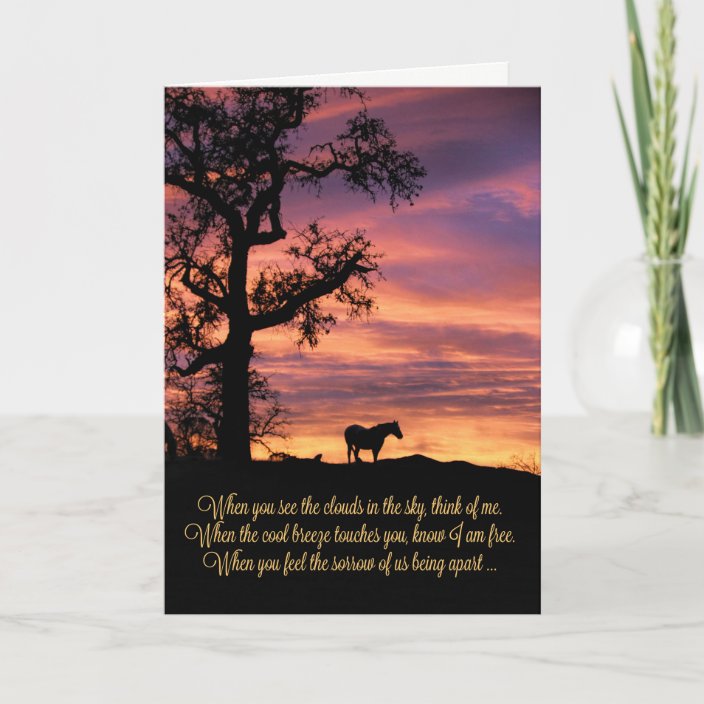 Loss of Horse, Horse Sympathy Card | Zazzle.com