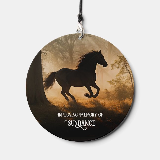 Loss of Horse Memorial Tribute Custom Name Wind Chime (Front)