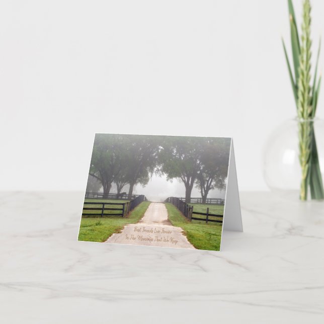 Loss of Horse Quote Empty Road Personalized Card (Front)
