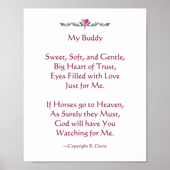 Loss of Horse Sympathy Poster (Front)