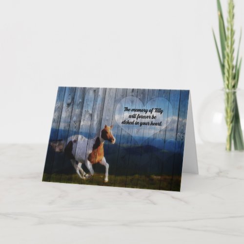 Loss of Horse Western Theme Add Name Pet Sympathy Card