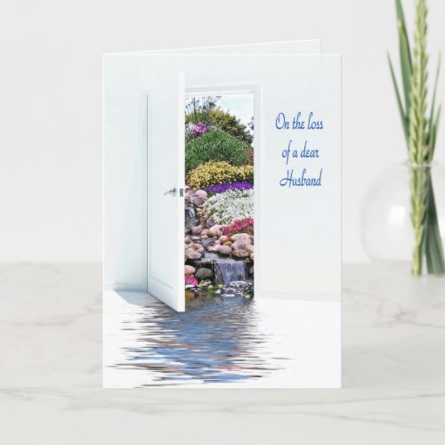 Loss of Husband sympathy waterfall Card