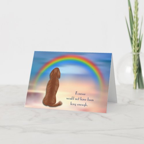 Loss of Irish Setter Dog Rainbow Sympathy Holiday Card