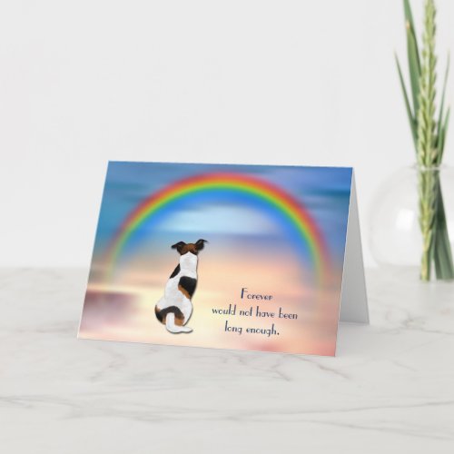 Loss of Jack Russell Terrier Rainbow Sympathy Card