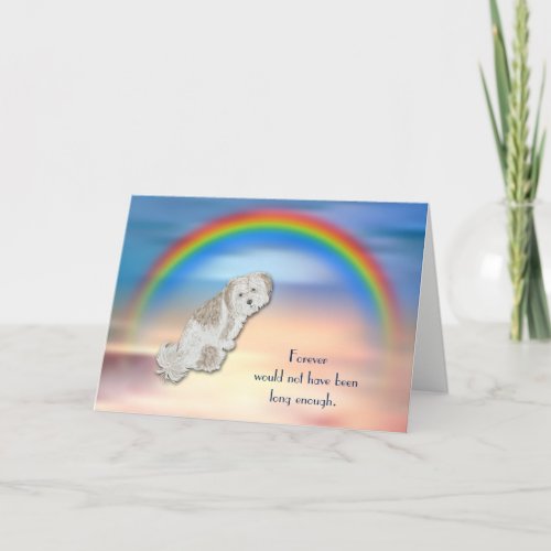 Loss of Lhasa Apso Dog Rainbow Sympathy Card