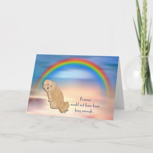 Loss of Lhasa Apso Dog Rainbow Sympathy Card