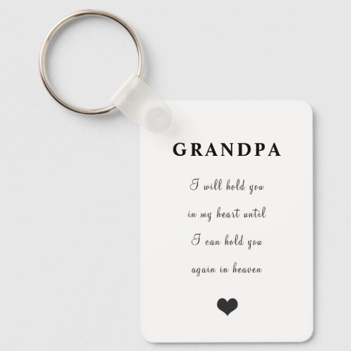 Loss of love one grandpa remembrance photo keychain