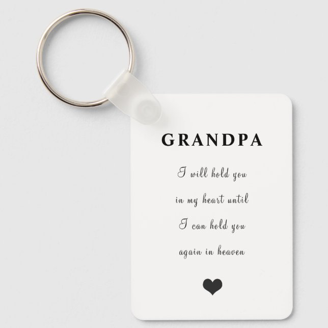 Loss of love one grandpa remembrance photo keychain (Front)