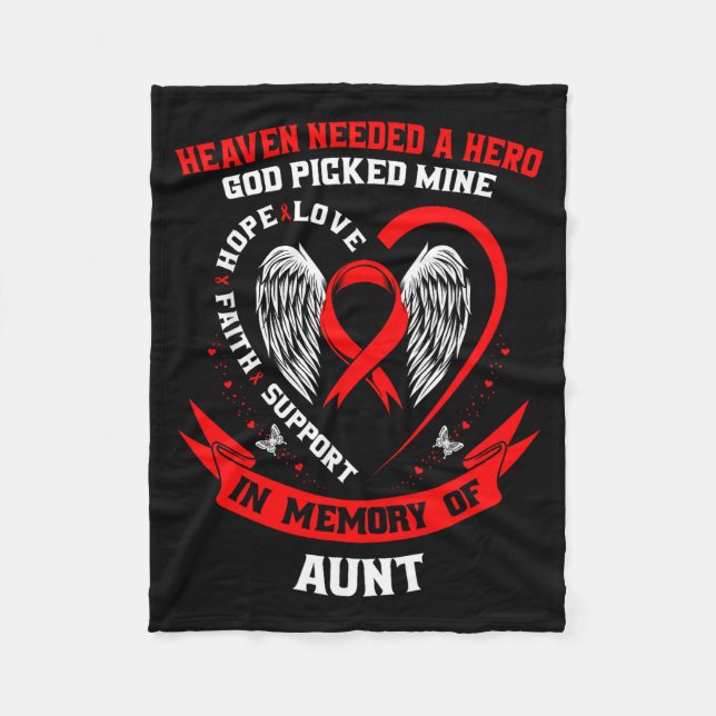 Loss Of Loved One Aunt Heart Disease Awareness Pro Fleece Blanket (Front)