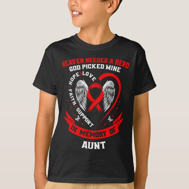 Loss Of Loved One Aunt Heart Disease Awareness Pro T-Shirt (Front)